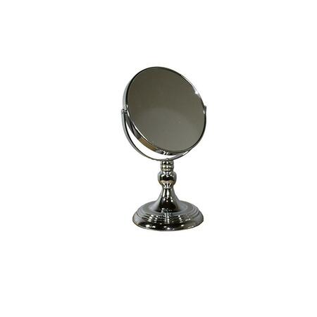 GFANCY FIXTURES Vintage Pedestal Chrome 5X Magnification Vanity Mirror, Silver GF3097654